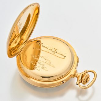 Heavy Swiss gold split seconds chronograph watch Circa 1925