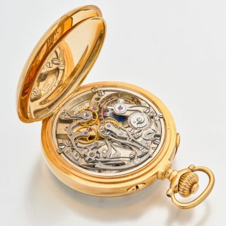 Heavy Swiss gold split seconds chronograph watch Circa 1925