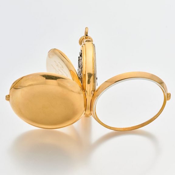 Heavy Swiss gold split seconds chronograph watch Circa 1925 Heavy Swiss gold split seconds chronograph watch Circa 1925