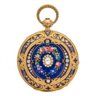 Very exclusive Swiss thin 18K gold cabriolet watch Circa 1840 Very exclusive Swiss thin 18K gold cabriolet watch Circa 1840