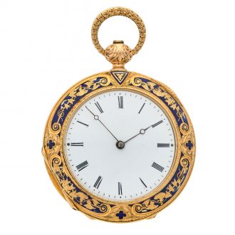 Very exclusive Swiss thin 18K gold cabriolet watch Circa 1840 Very exclusive Swiss thin 18K gold cabriolet watch Circa 1840