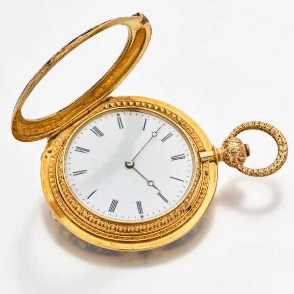 Very exclusive Swiss thin 18K gold cabriolet watch Circa 1840 Very exclusive Swiss thin 18K gold cabriolet watch Circa 1840