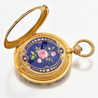 Very exclusive Swiss thin 18K gold cabriolet watch Circa 1840 Very exclusive Swiss thin 18K gold cabriolet watch Circa 1840