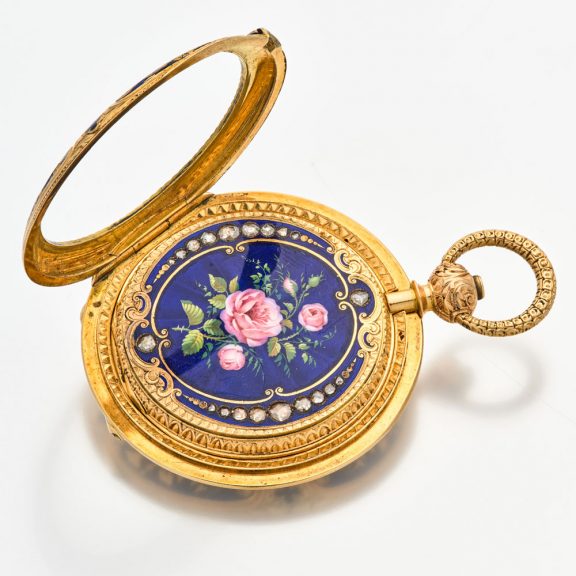 Very exclusive Swiss thin 18K gold cabriolet watch Circa 1840 Very exclusive Swiss thin 18K gold cabriolet watch Circa 1840