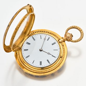 Very exclusive Swiss thin 18K gold cabriolet watch Circa 1840 Very exclusive Swiss thin 18K gold cabriolet watch Circa 1840