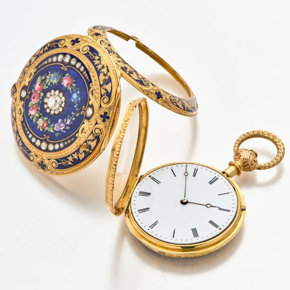 Very exclusive Swiss thin 18K gold cabriolet watch Circa 1840 Very exclusive Swiss thin 18K gold cabriolet watch Circa 1840