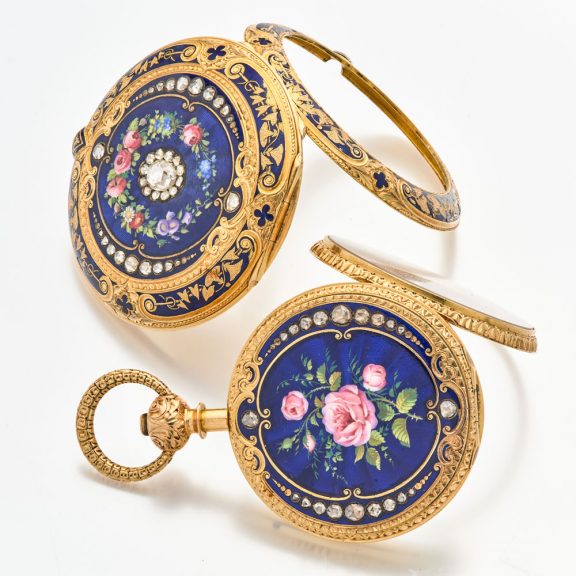 Very exclusive Swiss thin 18K gold cabriolet watch Circa 1840 Very exclusive Swiss thin 18K gold cabriolet watch Circa 1840