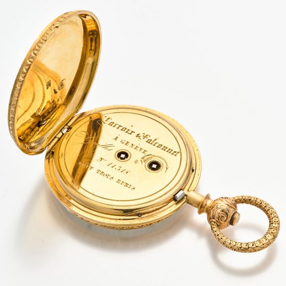 Very exclusive Swiss thin 18K gold cabriolet watch Circa 1840 Very exclusive Swiss thin 18K gold cabriolet watch Circa 1840