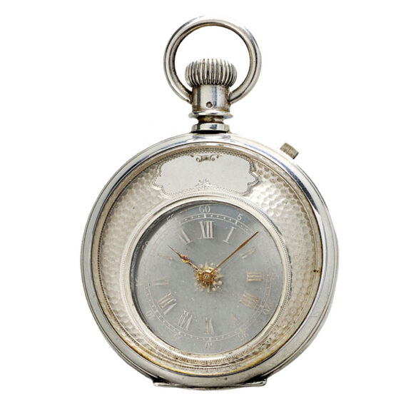 Swiss silver cylinder watch glazed on both sides Circa 1885