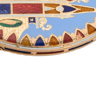 Swiss 18K gold and cloisonné enamel cylinder watch Circa 1835