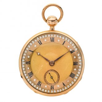 Attractive Swiss gold quarter repeating cylinder watch Circa 1830