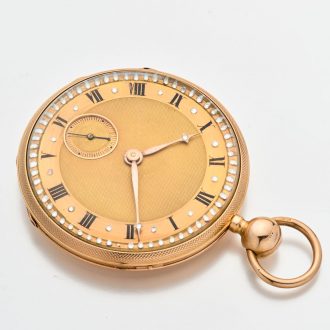 Attractive Swiss gold quarter repeating cylinder watch Circa 1830