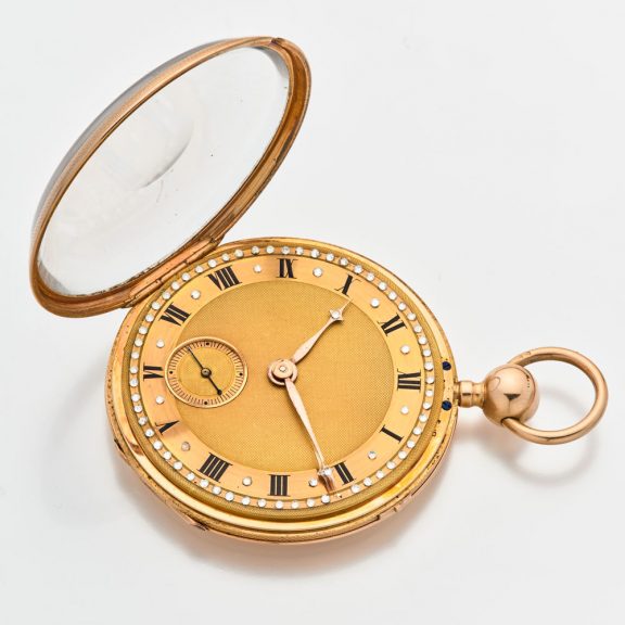 Attractive Swiss gold quarter repeating cylinder watch Circa 1830 Attractive Swiss gold quarter repeating cylinder watch Circa 1830