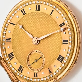 Attractive Swiss gold quarter repeating cylinder watch Circa 1830