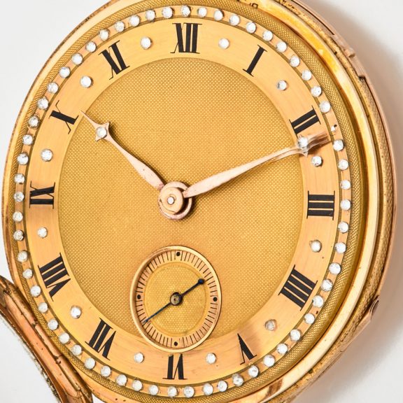 Attractive Swiss gold quarter repeating cylinder watch Circa 1830 Attractive Swiss gold quarter repeating cylinder watch Circa 1830