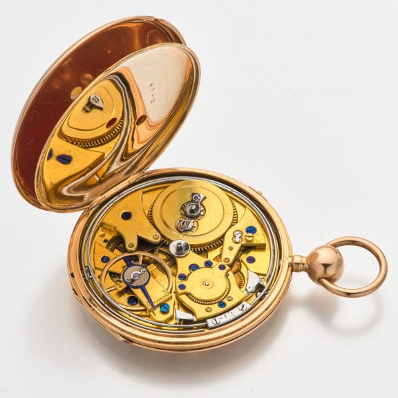 Attractive Swiss gold quarter repeating cylinder watch Circa 1830 Attractive Swiss gold quarter repeating cylinder watch Circa 1830