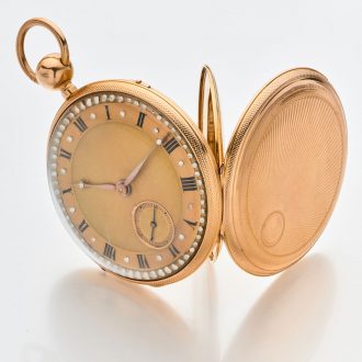 Attractive Swiss gold quarter repeating cylinder watch Circa 1830