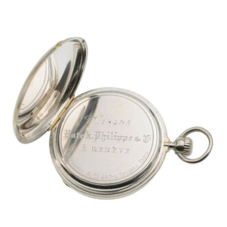 Swiss silver watch with both key and crown winding Circa 1860