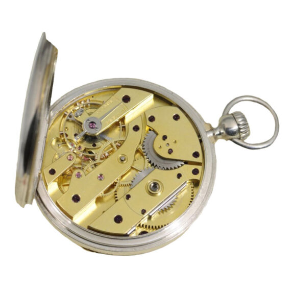 Swiss silver watch with both key and crown winding Circa 1860 Swiss silver watch with both key and crown winding Circa 1860