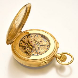 Extraordinary Swiss 18K gold watch with calendar Circa 1999