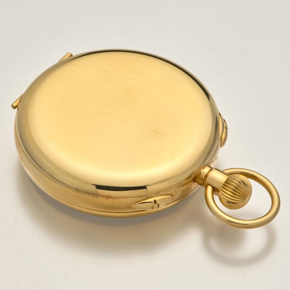 Extraordinary Swiss 18K gold watch with calendar Circa 1999 Extraordinary Swiss 18K gold watch with calendar Circa 1999
