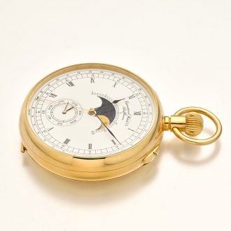 Extraordinary Swiss 18K gold watch with calendar Circa 1999