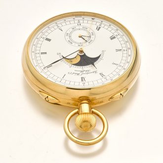 Extraordinary Swiss 18K gold watch with calendar Circa 1999