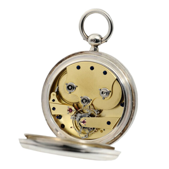 English silver lever with one minute tourbillon Circa 1895 English silver lever with one minute tourbillon Circa 1895