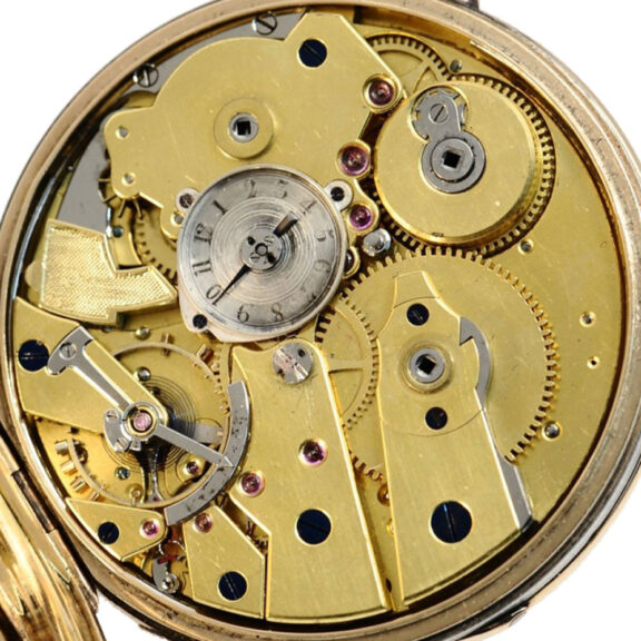 Swiss gold lever with alarm and jumping seconds Circa 1830 Swiss gold lever with alarm and jumping seconds Circa 1830