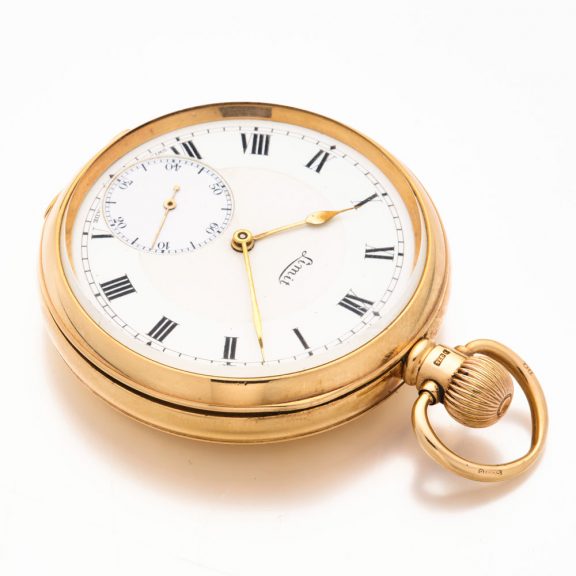 English 9 carat gold open faced lever pocket watch Circa 1927 English 9 carat gold open faced lever pocket watch Circa 1927