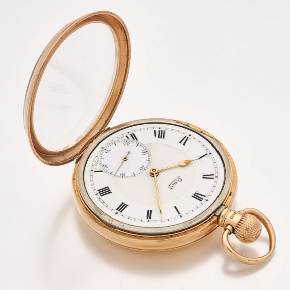 English 9 carat gold open faced lever pocket watch Circa 1927 English 9 carat gold open faced lever pocket watch Circa 1927