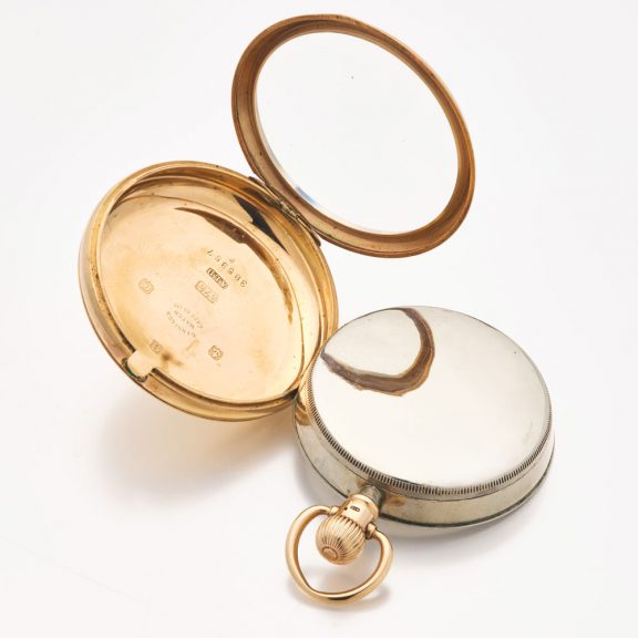 English 9 carat gold open faced lever pocket watch Circa 1927 English 9 carat gold open faced lever pocket watch Circa 1927