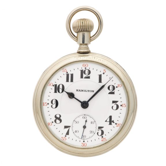 American silver keyless wind open faced watch Circa 1925