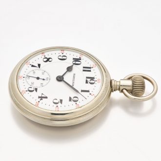 American silver keyless wind open faced watch Circa 1925