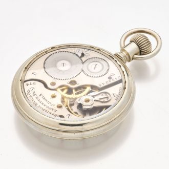 American silver keyless wind open faced watch Circa 1925