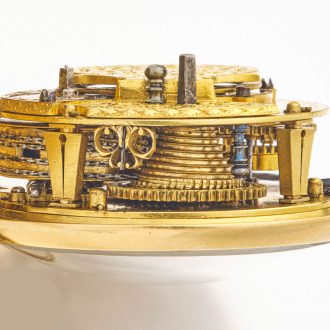 Exquisite English gold watch with floral decoration Circa 1690