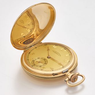 German 14 carat gold Art Deco precision watch Circa 1930