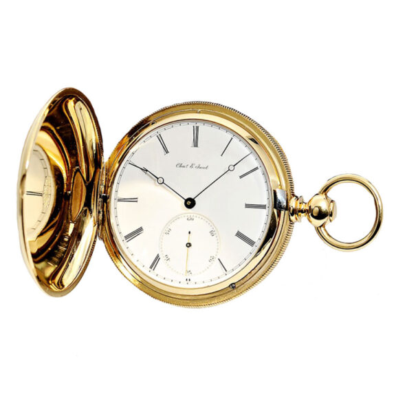 Swiss gold with box for the American market Circa 1875