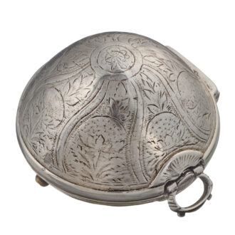 An English tortoiseshell silver verge pocket watch Circa 1869