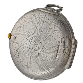 An English tortoiseshell silver verge pocket watch Circa 1869