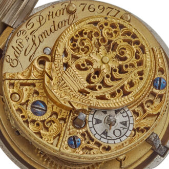 An English tortoiseshell silver verge pocket watch Circa 1869