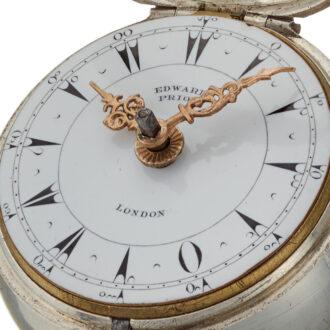 An English tortoiseshell silver verge pocket watch Circa 1869