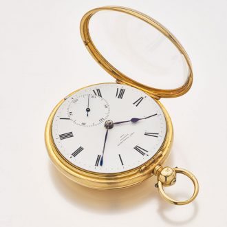 English 18 carat gold eight day duration lever watch Circa 1840