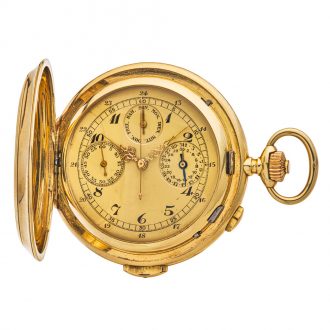 Heavy Swiss 14K gold minute repeater with day and date Circa 1900