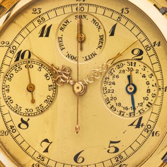 Heavy Swiss 14K gold minute repeater with day and date Circa 1900
