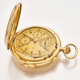 Heavy Swiss 14K gold minute repeater with day and date Circa 1900
