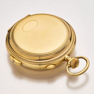 Heavy Swiss 14K gold minute repeater with day and date Circa 1900