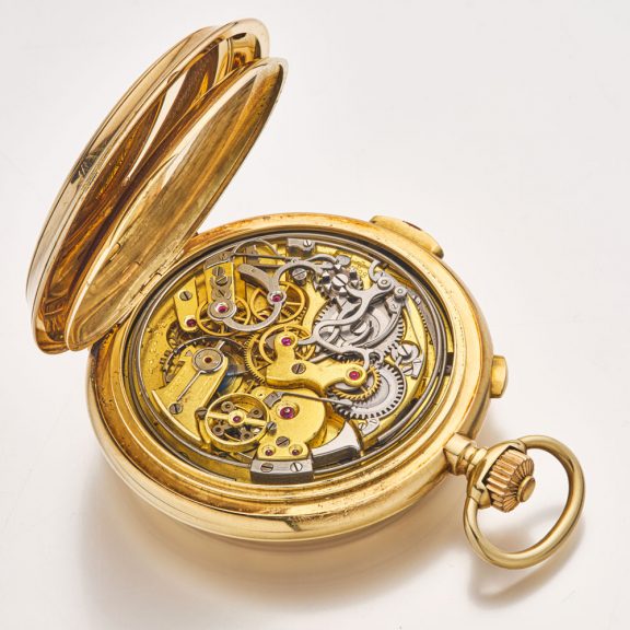 Heavy Swiss 14K gold minute repeater with day and date Circa 1900 Heavy Swiss 14K gold minute repeater with day and date Circa 1900