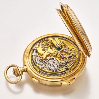 Heavy Swiss 14K gold minute repeater with day and date Circa 1900