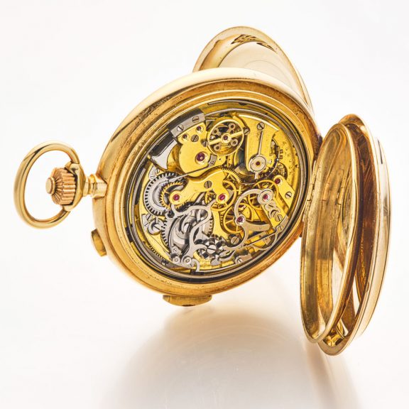 Heavy Swiss 14K gold minute repeater with day and date Circa 1900 Heavy Swiss 14K gold minute repeater with day and date Circa 1900